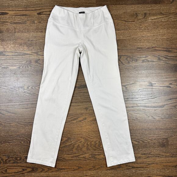 J Jill Wearever Pants Womens Small Beige Pull On Stretch Slim Straight Travel - Picture 1 of 8